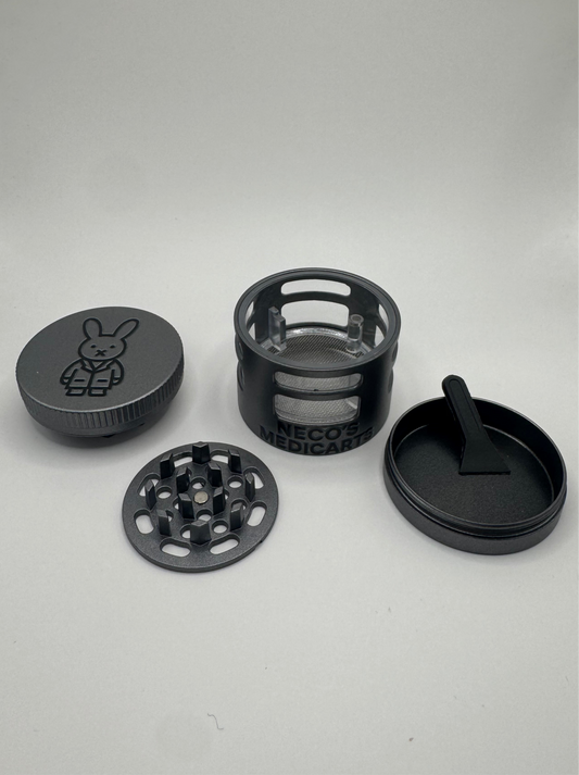 4-Piece Metal Grinder with Window – 45mm – Metal Grey – Exclusive by Neco’s Medicarts