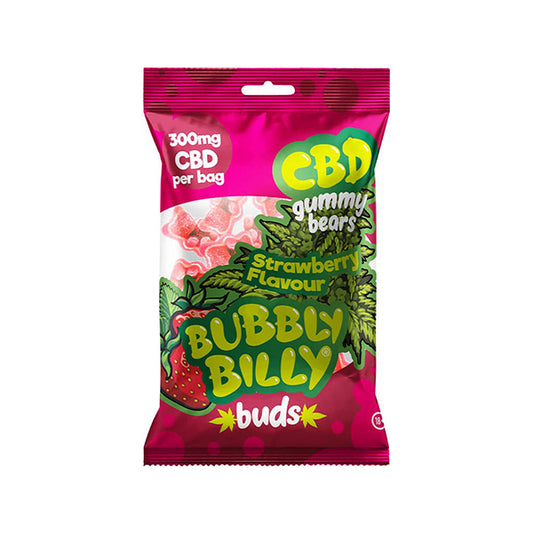 Bubbly Billy Buds Strawberry Flavoured CBD Gummy Bears (300mg/Bag)